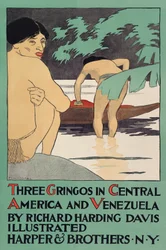 Plakat som promoterer Three Gringos i Mellom-Amerika og Venezuela av Richard Harding Davis (1864 - 1916), pub. 1896