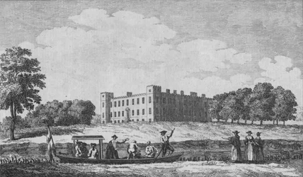 Syon House, sett fra overfor Isleworth Church, c1760