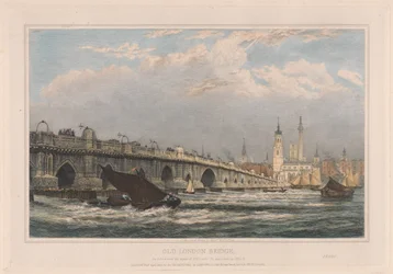Den gamle London Bridge etter reparasjonen i 1700 fram til 1831/1832