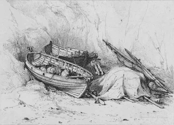 På stranden ved Cromer, c1828.