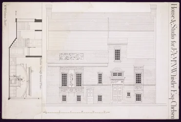 Design for House og Studio for J.A.M. Whistler Esq, Chelsea, ca. 1877-78 (se også 176477)
