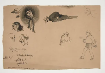 Assorterte figurstudier (recto og verso)