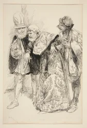 Baptista-protester, illustrasjon for akt I, Scene i, Taming of the Shrew