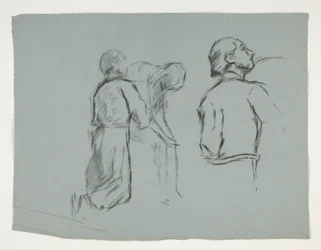 Figurstudier for Knighting of Sir Galahad, fra The Quest of the Holy Grail (en serie på femten malerier for Boston Public Library, fullført i 1901)