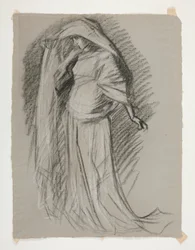 Figurstudie for Castle of the Maidens, fra The Quest of the Holy Grail (en serie på femten malerier for Boston Public Library, fullført i 1901)