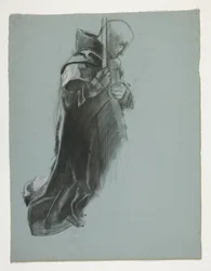 Figurstudie for The Departure, fra The Quest of the Holy Grail (en serie på femten malerier for Boston Public Library, fullført i 1901)