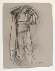 Figure study for the Castle of the Maidens(?), from The Quest of the Holy Grail (a series of 15 paintings for the Boston Public Library, completed in 1901)   1340030   no       norwegian Successfully Translated  Original: Saltley College, Birmingham, 1852.