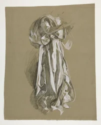 Figurstudie for Infant Galahad, fra The Quest of the Holy Grail (det første av en serie på femten veggmalerier for Boston Public Library, fullført i 1901)