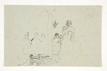 Galahad på slottet, studie for The Quest of the Holy Grail (serie med femten malerier for Boston Public Library, fullført i 1901)