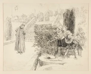 Malvolio finner brevet, illustrasjon for Act II, Scene v, Twelfth Night