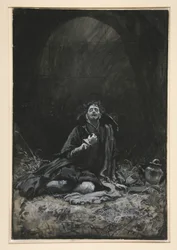 Malvolio i fangehullet, illustrasjon for akt III, Scene iv, Twelfth Night