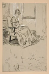 Portrett av Mrs. Abbey, lesing
