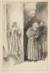 Proteus og Antonio, fra akt I, Scene iii, Two Gentlemen of Verona