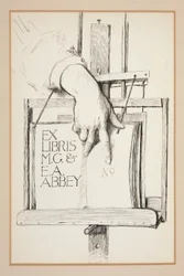 Skisse for Ex Libris: M.G. & E.A. Abbey