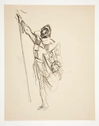 Studie for Crusaders Sighting Jerusalem (oljemaleri)