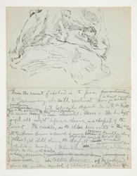 Studie for The Quest of the Holy Grail (serie med femten malerier for Boston Public Library, fullført i 1901): studie av draperi