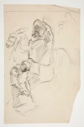 Studie for The Quest of the Holy Grail (serie med femten malerier for Boston Public Library, fullført i 1901)