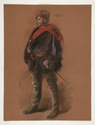 Studie for skikkelse av kaptein Peter Minuit i