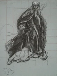 Studie for dronningen, fra The Play Scene, Hamlet, 3. akt, scene 2