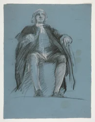 Studie for figuren til general John Peter Gabriel Muhlenberg, i