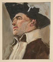 Studie av en soldat: skisse for veggmaleri for delstatsbygningen i Harrisburg, Pennsylvania, 1902-1911 (fullført av John Singer Sargent)