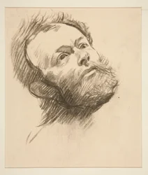 Study of head of bearded man for The Quest of the Holy Grail (series of fifteen paintings for the Boston Public Library, completed in 1901)   1334843   no       norwegian Successfully Translated  Original: Faut pas splaindre de ctemps-la... Translat: Faut 