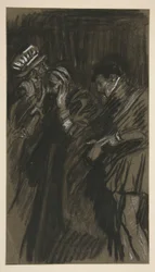 Tre menn, studerer for Taming of the Shrew (?)