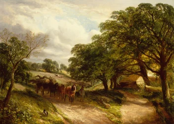Carting Timber (olje på lerret)