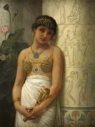 En egyptisk jente med et sistrum, 1886