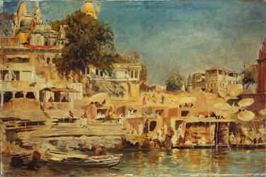 Utsikt over Ghats ved Benares, 1873