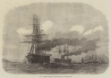 HMS Agincourt strandet på Pearl Rock, Gibraltar Bay