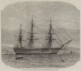 HMS Bombay, nylig ødelagt av brann i Montevideo