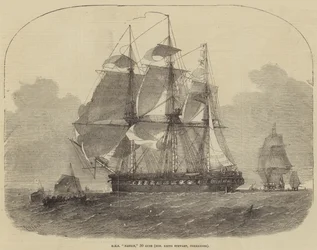 HMS Nankin, 50 våpen, ærede Keith Stewart, kommandør