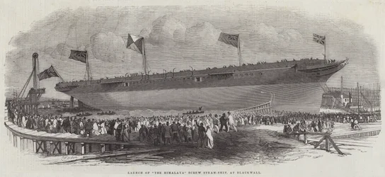 Lansering av The Himalaya Screw Steam-Ship, på Blackwall