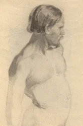 Male Nude (recto); Boots, sketch for The Signing of the Compact of the Mayflower (verso)   1354151   no       norwegian Successfully Translated  Original: Den gennempryglede Don Quixote føres hjem Translat: Den gennempryglede Don Quixote føres hjem 1262540
