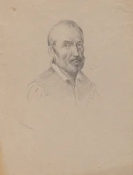 Portrait of a Man, skisse for Signering av Compact i Cabin of the Mayflower