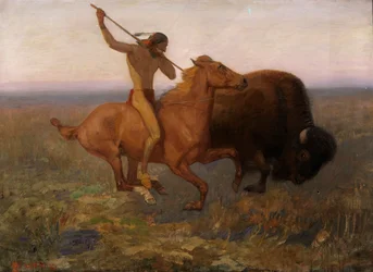 Indian Hunting Buffalo, slutten av 1800-begynnelsen av det 20. århundre.