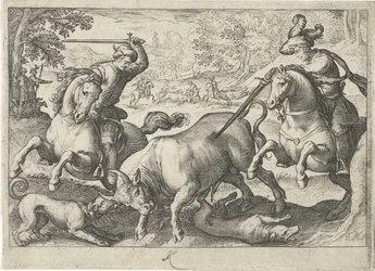 Landskap med oksejakt Jaktscener (serietittel) Icones Venantum Arter Varias Representantes (serietittel)