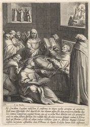 Thomas Aquinas blir syk på vei til det andre konsilet i Lyon The Life of Saint Thomas Aquinas (serietittel)