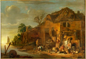 Gård (maleri på eik)