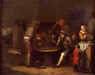 Interiør i et våningshus, 1677