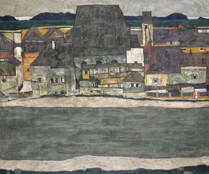 Hus ved elven Gamlebyen, 1914