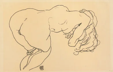 Langhåret naken, foroverbøyd, sett bakfra, 1918