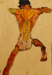 Mannlig akt sett bakfra, 1910