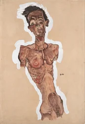 Naken selvportrett, 1910