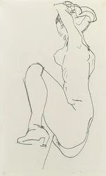 Liggende kvinnelig nakenmodell, 1913