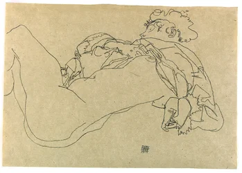 Tilbakelent kvinnelig naken, 1914