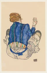 Sitzende Frau, Rückenansicht