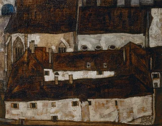 Steinbyen II (olje på lerret)
