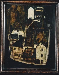 Tote Stadt III - Død by III … (olje og akvarell på tre)